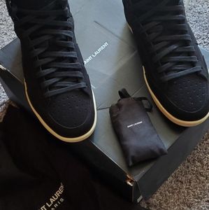 Suede Black Saint Laurent SL/10 Sneakers